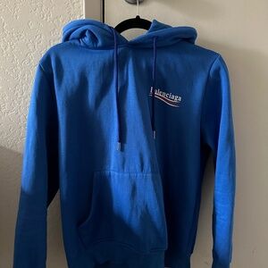 Balenciaga political logo blue hoodie